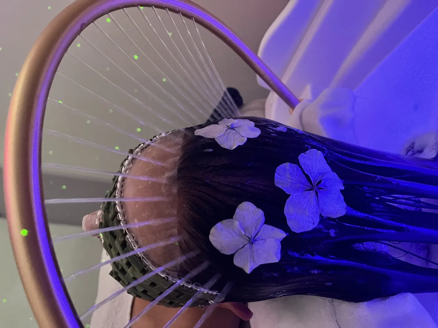 Pormenor da marquesa preparada para a massagem